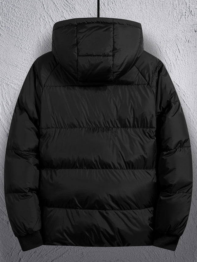 Cross-Border Men's Thickened Cotton Jacket with Hood, Loose Fit, Warm, Versatile, Casual, Cold-Proof Men's Cotton Coat, Trendy Sports Jacket