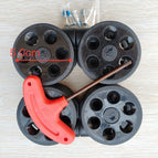 6.4cm black round hole m mark (4 pieces)