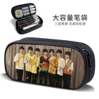 Large-capacity three-layer canvas pencil case-factory direct sales / B15682