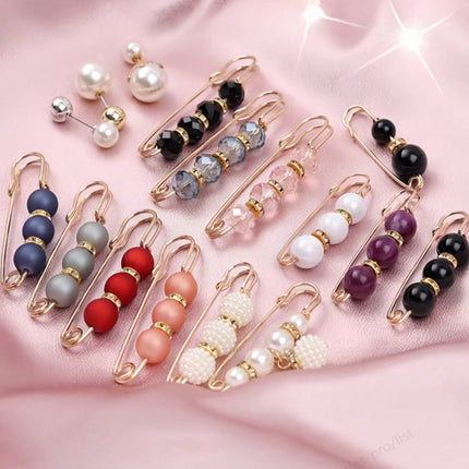 Imitation Pearl Pin suit Pants Waist Tight Artifact Pin Fixed Clothes Waist Change Small Artifact Anti-running Light Accessories