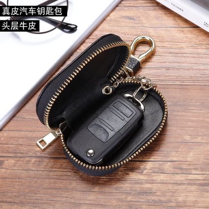 The first layer of cowhide new 2024 litchi pattern can be factory direct sales key set model GM key case