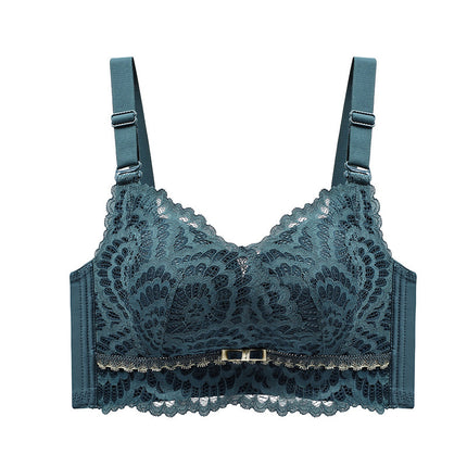 Thickened Intimates for Women with Small Breasts, Push-Up and Enlargement, Steamed Bun Cup Bra, Comfortable Side-Retractable, Non-Magnetic, Wire-Free Adjustable Bra