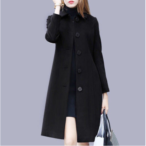 Woolen Coat Women's Mid-length British-style 2024 Spring New Slim-fit Woolen Coat Women's Slim-fit Woolen Suit