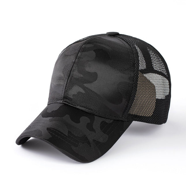 Outdoor Camouflage Deepened Large-Size Baseball Cap for Men and Women, Summer Mesh Breathable Thin Sunshade Sports Casual Cap