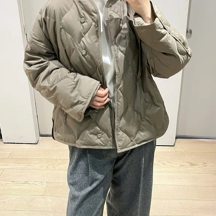 Co*S Style Loose Fit Diamond Pattern down Jacket Jacket for Women 2025 Winter New Outwear Versatile