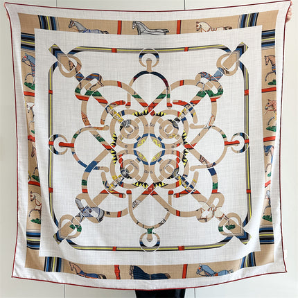 High-End Silk Wool Scarf for Women, Elegant and Warm Silk Wool Large Square Scarf for Air-Conditioned Rooms