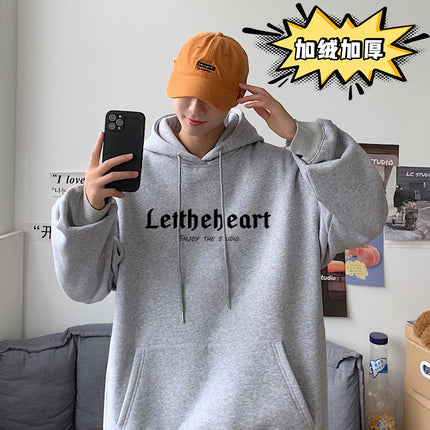 Cotton Hooded Sweater Men's Spring and Autumn 2024 New Loose Couple Hoodie Fashion Brand oversize American Jacket