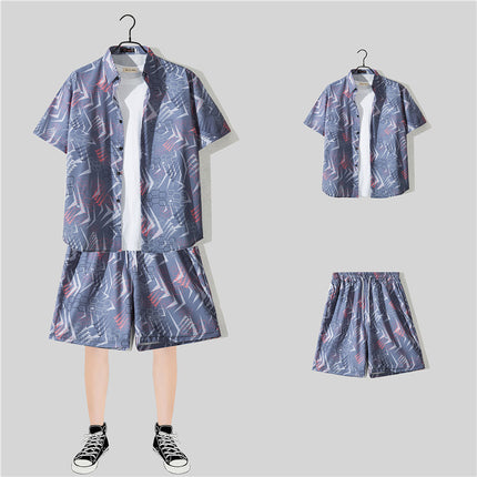 Short-sleeved Flower Shirt Hainan Island Clothing Beach Clothing Sanya Summer Weifeng Thailand Travel Men's Couple Summer Thin suit