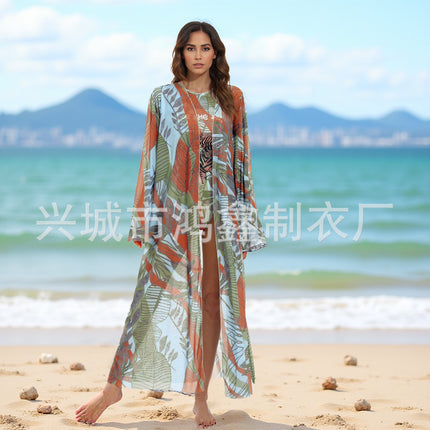 2025 European and American Cross-Border One-Piece Bikini Купальник Russian Long-Sleeved Cover-Up Sun Protection Clothing