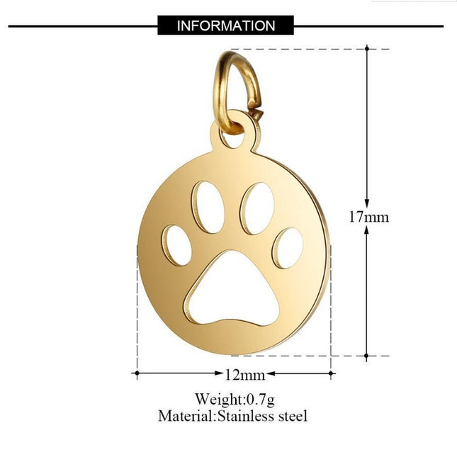 12*17mm hollow dog claw full polished small pendant DIY stainless steel accessories with hanging ring 0.8*5mm
