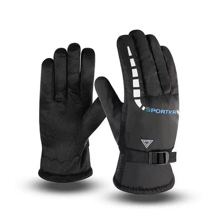 Men's and Women's Winter Warm Gloves Thickened fleece-lined Motorcycle Electric Vehicle Cold-proof Cotton Gloves Outdoor Windproof Ski Gloves
