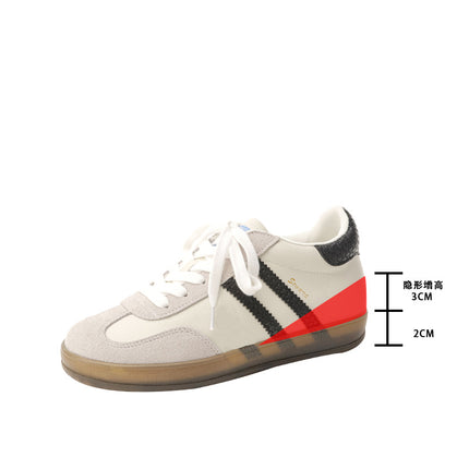 Women's Single Shoes 2026 New Retro Thick-Soled Height-Increasing German Training Shoes Versatile Lightweight Casual White Sneakers A-Gan Shoes