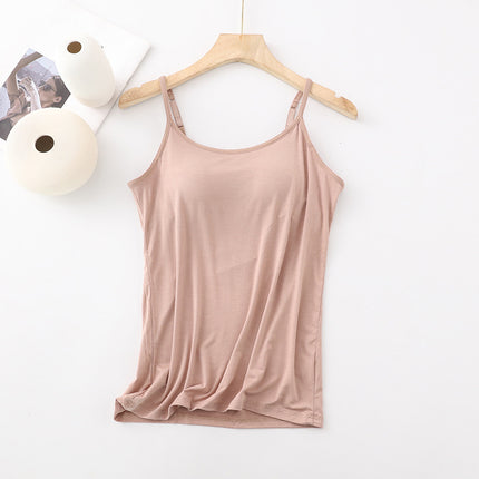 Modal with chest pad Vest Women's condole belt without steel ring BRA-T Cup one-piece slim underwear base shirt wholesale