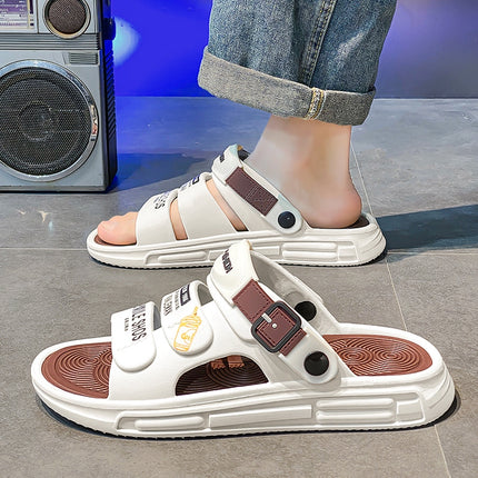 Sandals Men's Summer Outdoor Driving Two-Wear Office Casual Slippers Breathable Lightweight Beach Sandals