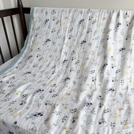 Summer bamboo fiber four-layer gauze blanket children's air conditioning blanket adult student bamboo cotton bed sheet cold feeling blanket kindergarten