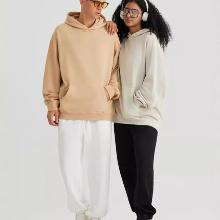 420g Washed Hooded Sweatshirt for Men and Women, Sports Slim Fit, Vintage Street Style, Heavyweight Pure Cotton, Loose Fit Hoodies