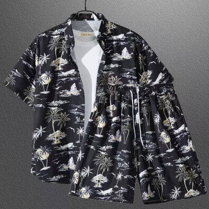 Short-sleeved Flower Shirt Hainan Island Clothing Beach Clothing Sanya Summer Weifeng Thailand Travel Men's Couple Summer Thin suit