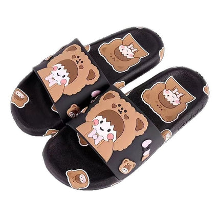 2025 Trendy Women's Cartoon Summer Slippers for Outdoor Wear, Cute and Girly, Soft-Soled, Non-Slip, Suitable for Home and Bathroom, Floral Design