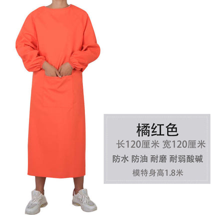 Long sleeve apron overalls oil-proof waterproof adult men's and women's overalls kitchen work work anti-dress apron wholesale