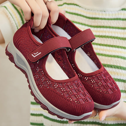 Shoes Women's Mother Shoes Summer New Mesh Shoes Women's Old Beijing Cloth Shoes Middle-aged and Old People's Walking Shoes Soft Sole Old People's Shoes