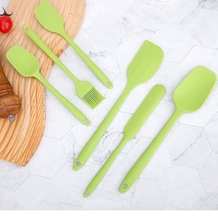 Factory in stock silicone baking 6-piece one-piece silicone scraper spatula oil brush household baking tools suit
