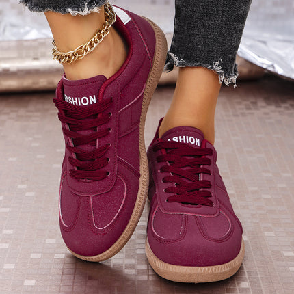 Foreign Trade Large Size 2024 Autum New Flats-Soled Casual Outer Wear Non-Slip Moral Training Shoes Lace-Up Lightweight Sports Shoes for Women