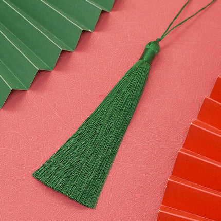 13cm Closed Tassel Fan Accessories Chinese Style Fan Pendant Bookmark Clothing Hanging Spike Accessories Jewelry Decoration Tassel
