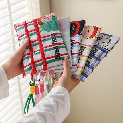 Plaid Contrasting Color Id Cosmetics Bag Travel Abroad Id Card Passport Ticket Card Bag Portable Multi-Functional Carry-On Bag