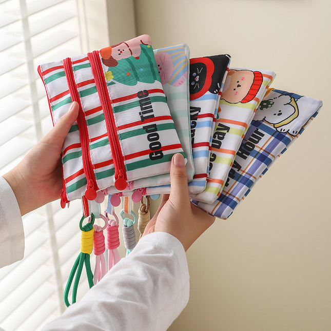 Plaid Contrasting Color Id Cosmetics Bag Travel Abroad Id Card Passport Ticket Card Bag Portable Multi-Functional Carry-On Bag