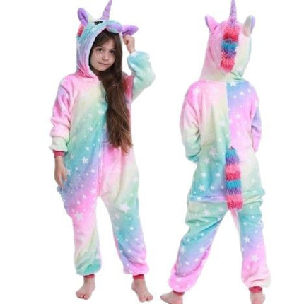 Mixed Batch Adult Children's Autumn and Winter Siaman Pajamas Tianma Unicorn Cartoon Cute Siaman Outer Wear Home Clothes