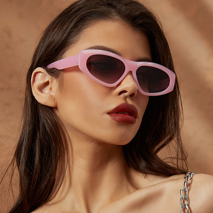 2022 new glasses cat eye small sunglasses European and American ins UV-proof beach simple sunglasses box