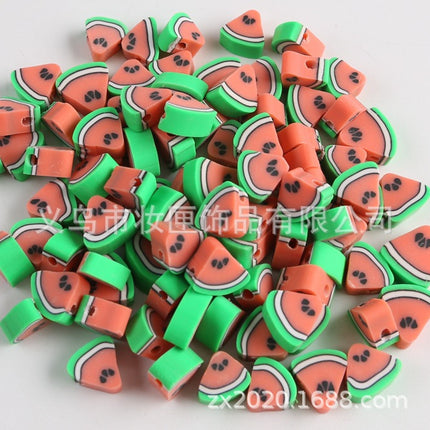 100 a pack of cross-border fruit soft pottery loose beads clay beads diy Amazon material bag accessories mobile phone