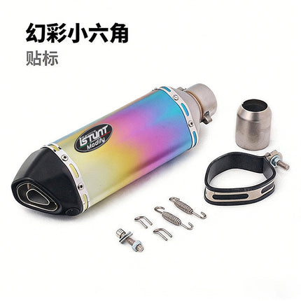 NINJA400 Ninja 250 R3 ZX6R Huanglong 600 Motorcycle Sports Car Modified Universal Small Hexagon Exhaust Pipe