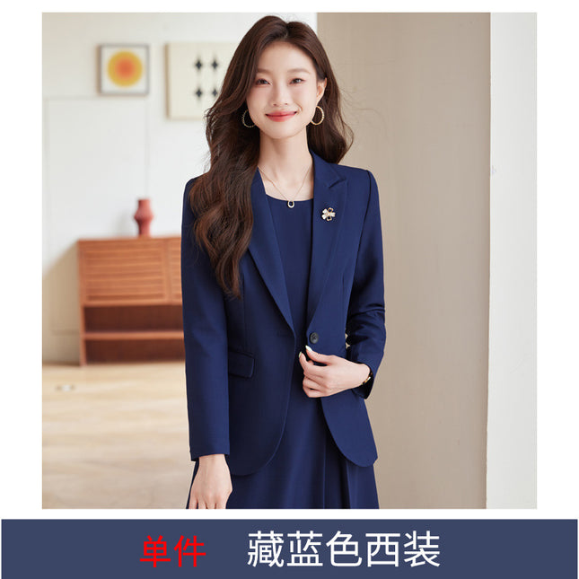 Fashionable and Simple Red Suit Dress Suit for Women 2024 Autumn New Commuter One-Button Slim Suit Trendy