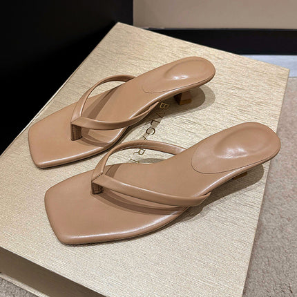 Square Toe Casual Beach Flip-Flops Women's Cross-Border Summer New European and American Foreign Trade Stiletto Women's Wholesale