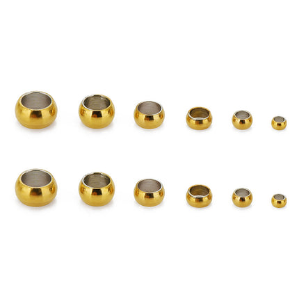 100 pucs/bag stainless steel positioning beads 18k bead chain clamp flat fixed beads pearl necklace bracelet diy beaded accessories