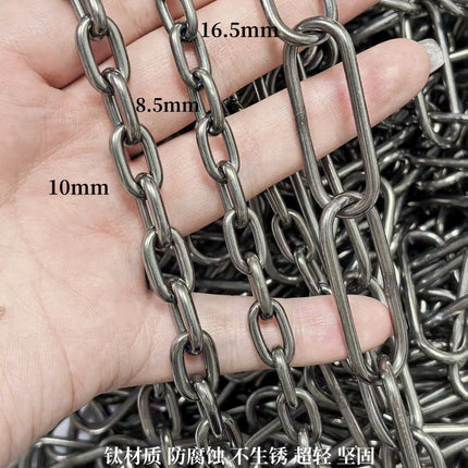 Pure titanium welded joint industrial chain corrosion-resistant lightweight dog chain pet chain outdoor anti-slip chain clothes titanium chain