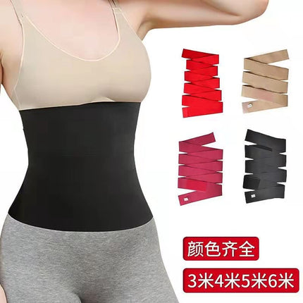 Cross-border abdomen belt sports corset waist belt yoga fitness adjustment winding belt elastic abdomen waist trainer