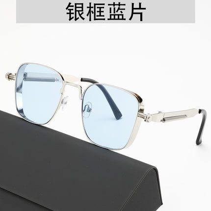 Cross-Border Popular Steampunk Sunglasses Metal Versatile Fashion Trend Hip-Hop Spring Leg Sunglasses Manufacturer Wholesale