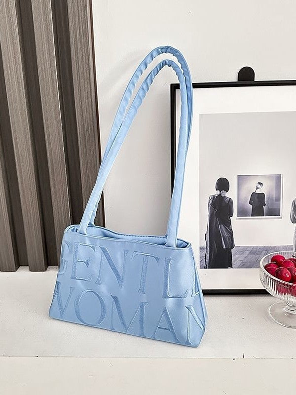 Thai Trendy Cross-Border Niche Design Satin Letter Embroidery Magnetic Buckle Handbag Versatile Crossbody Bag