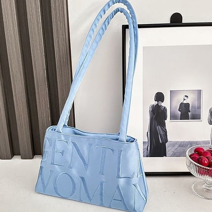 Thai Trendy Cross-Border Niche Design Satin Letter Embroidery Magnetic Buckle Handbag Versatile Crossbody Bag