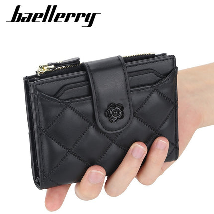 Baellerry Short Women's Wallet Fashionable K-Style Multi-Card Slot Card Holder Vertical Storage Simple Coin Purse for Women