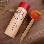 Embroidered persimmon ruyi 31cm mugwort hammer + persimmon ruyi cylindrical portable gift box
