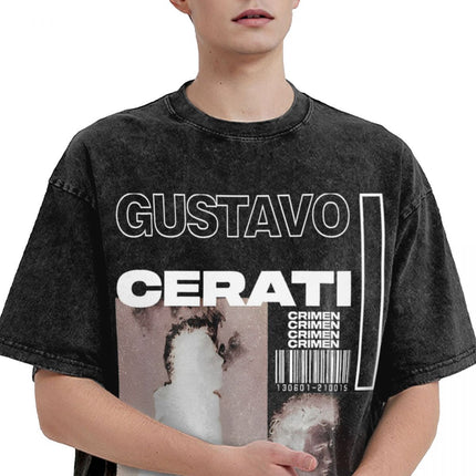 Gustavo Cerati Music Singer Apparel Washed t Shirt for Men W