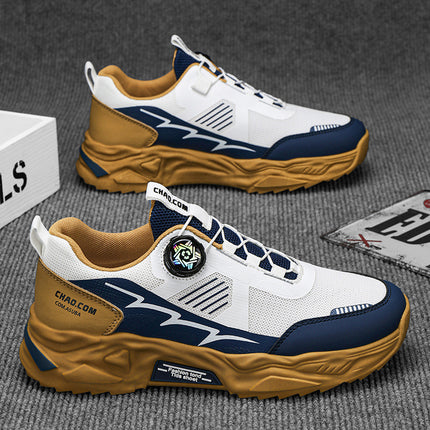Cross-Border Large Size Summer New Men's Sports Shoes for Fitness and Outdoor Activities, Breathable with Rotating Buckle and Stylish Mesh Design