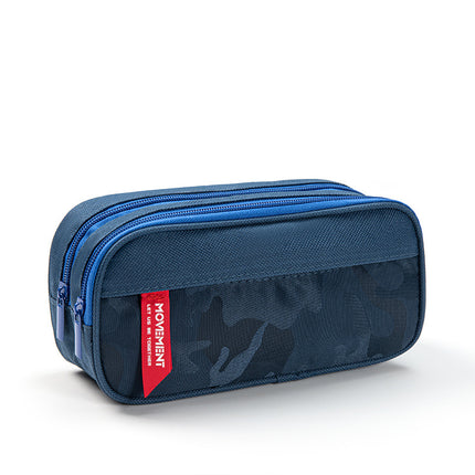 Camouflage Double Layer Pencil Case Boy Junior Senior high school Student Stationery Bag Simple Stationery Pencil Storage Pencil Case Cross-border in stock
