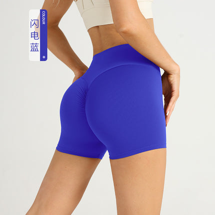 Explosive Sports Yoga Shorts Women's Cross-border European and American High Waist Peach Hip Three-point Shorts Outdoor Slimming Yoga Pants