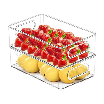 Multi-size Transparent Refrigerator Storage Box Snacks and Sundries Storage Box Cosmetic Finishing Multifunctional Transparent Superposable