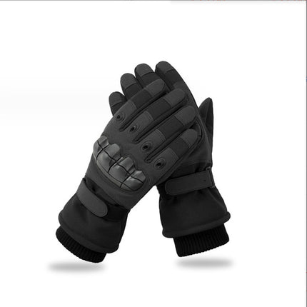 Tactical cycling training ski gloves outdoor mountaineering touch screen non-slip wear-resistant winter full finger fleece-lined warm gloves