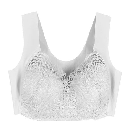 Thin Large-Size Foreign Trade Bra with Beautiful Back Design, Seamless Underwear for Plus-Size Women, Vest-Style Push-Up Bra That Makes Big Breasts Appear Smaller, Direct Sales